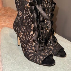 INC International Concepts Women's Black Lace-Up Heels